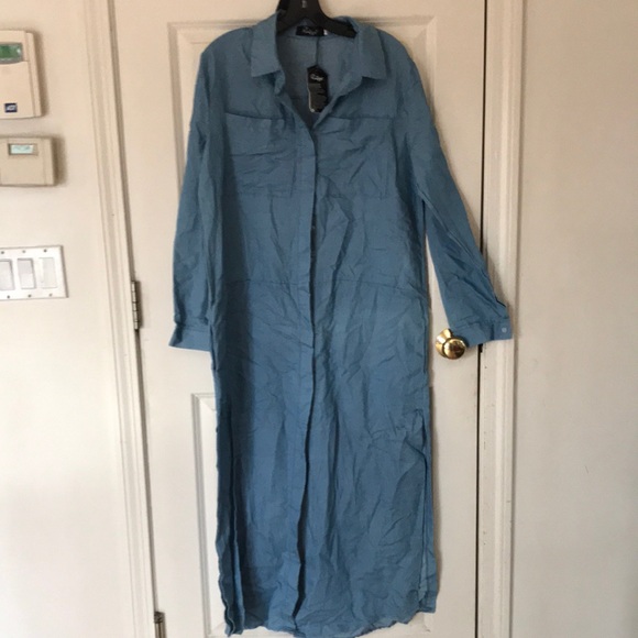 Ruivige Denim Blue button down maxi Dress NWT - Picture 1 of 7